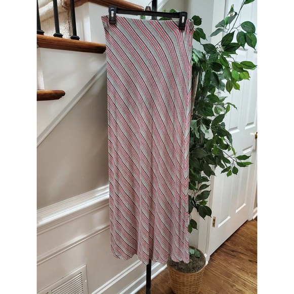 Sophi Max Women's Multicolor Striped Rayon A-Line Casual Long Skirt Size Small - Picture 12 of 12